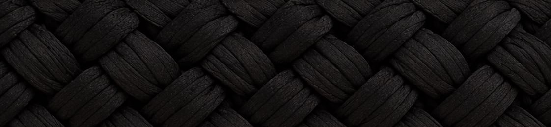 Midnight black braided yarn texture
